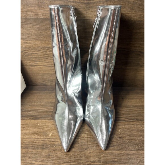 SCHUTZ Metallic Silver Heeled Boots - Picture 3 of 9